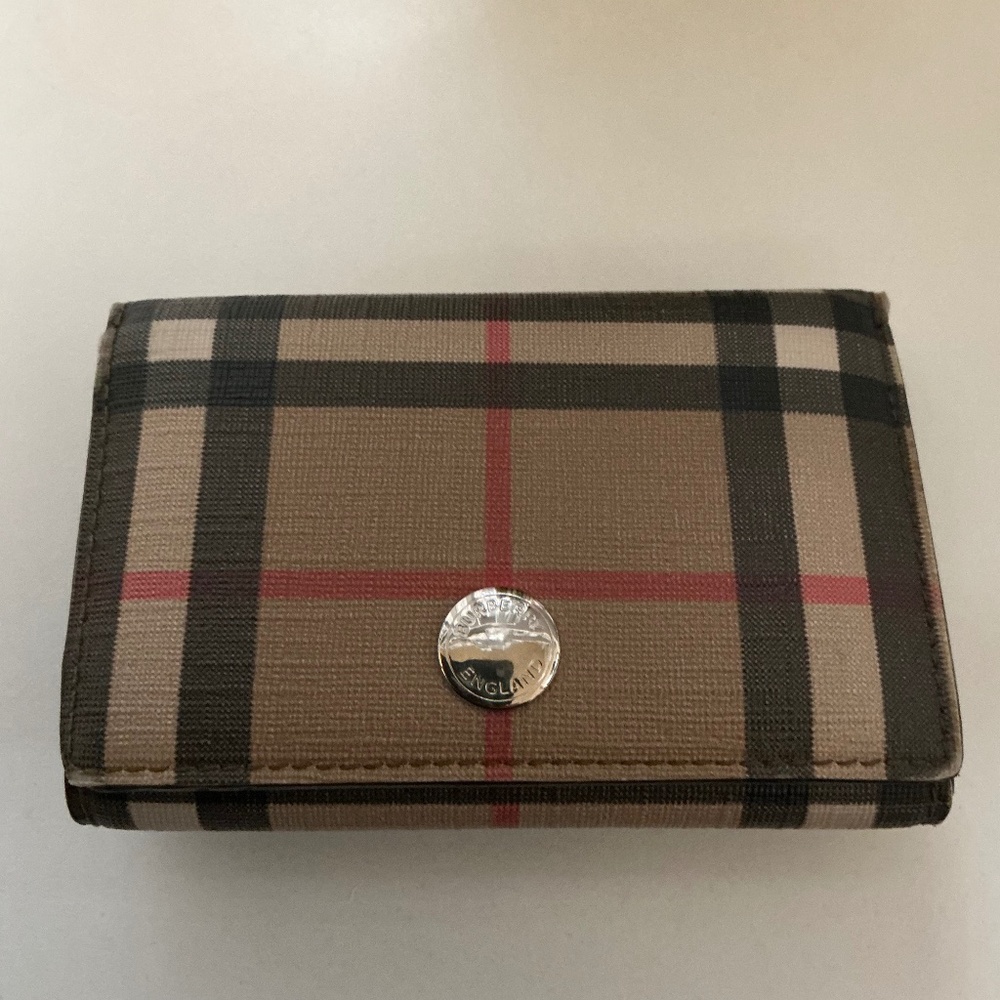 Burberry Brown and Red Checkered Wallet